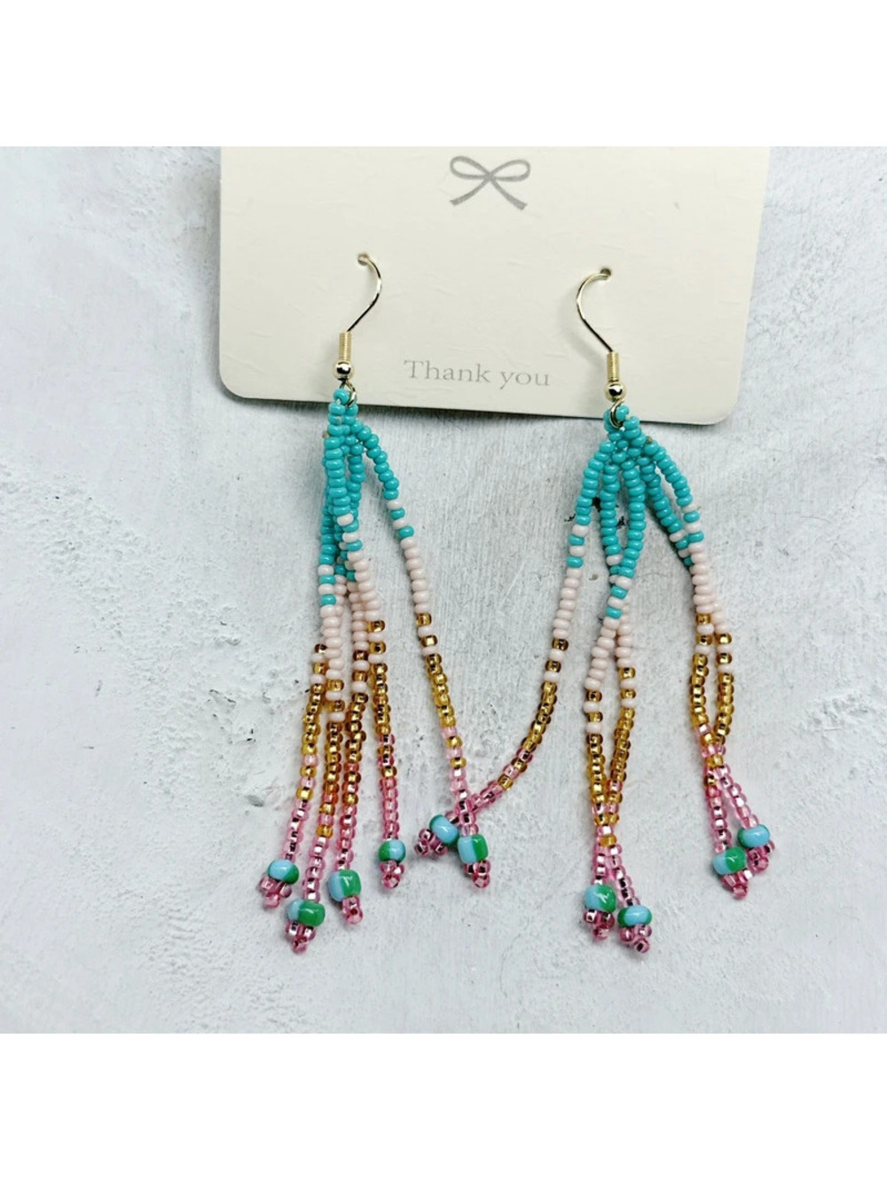 1368mc. Pink Pastel Seed Bead Earrings